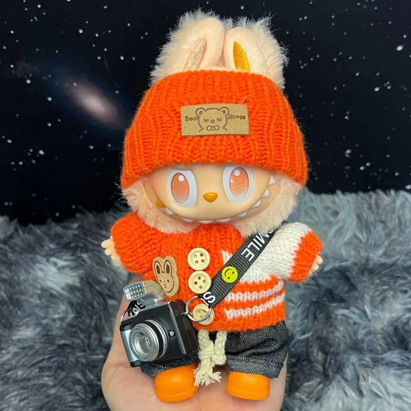 Mini Doll'S Clothes Outfit Accessories For Korea Kpop Exo Labubu Idol V1 V2 striped sweater autumn and winter clothes Clothing