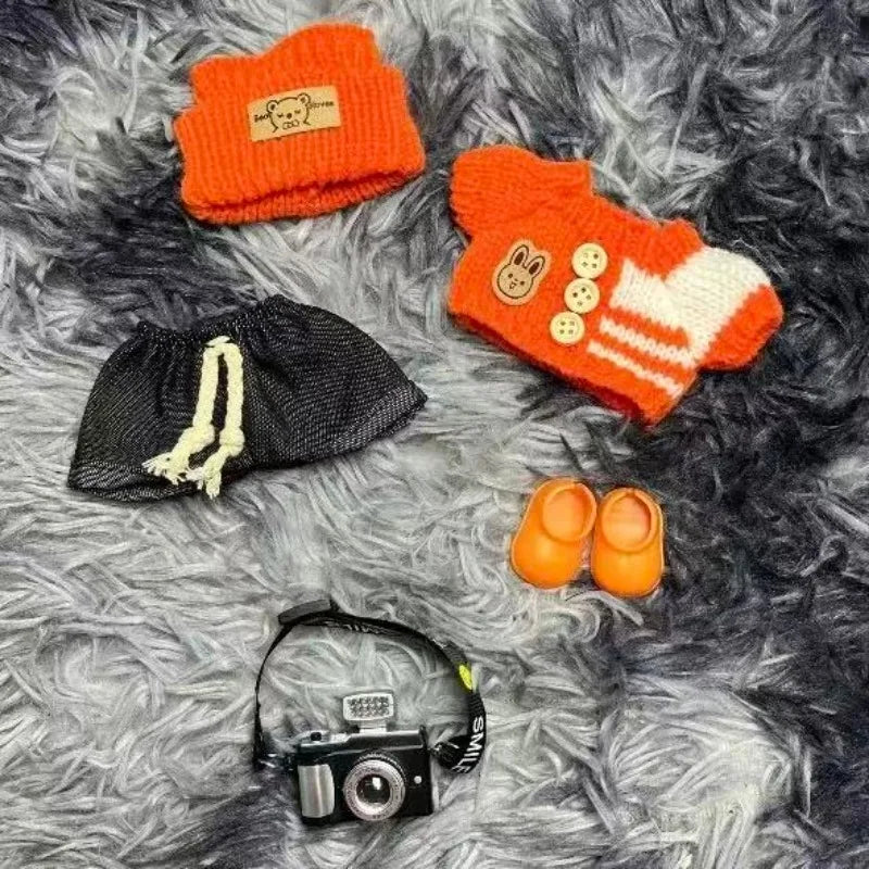 Mini Doll'S Clothes Outfit Accessories For Korea Kpop Exo Labubu Idol V1 V2 striped sweater autumn and winter clothes Clothing