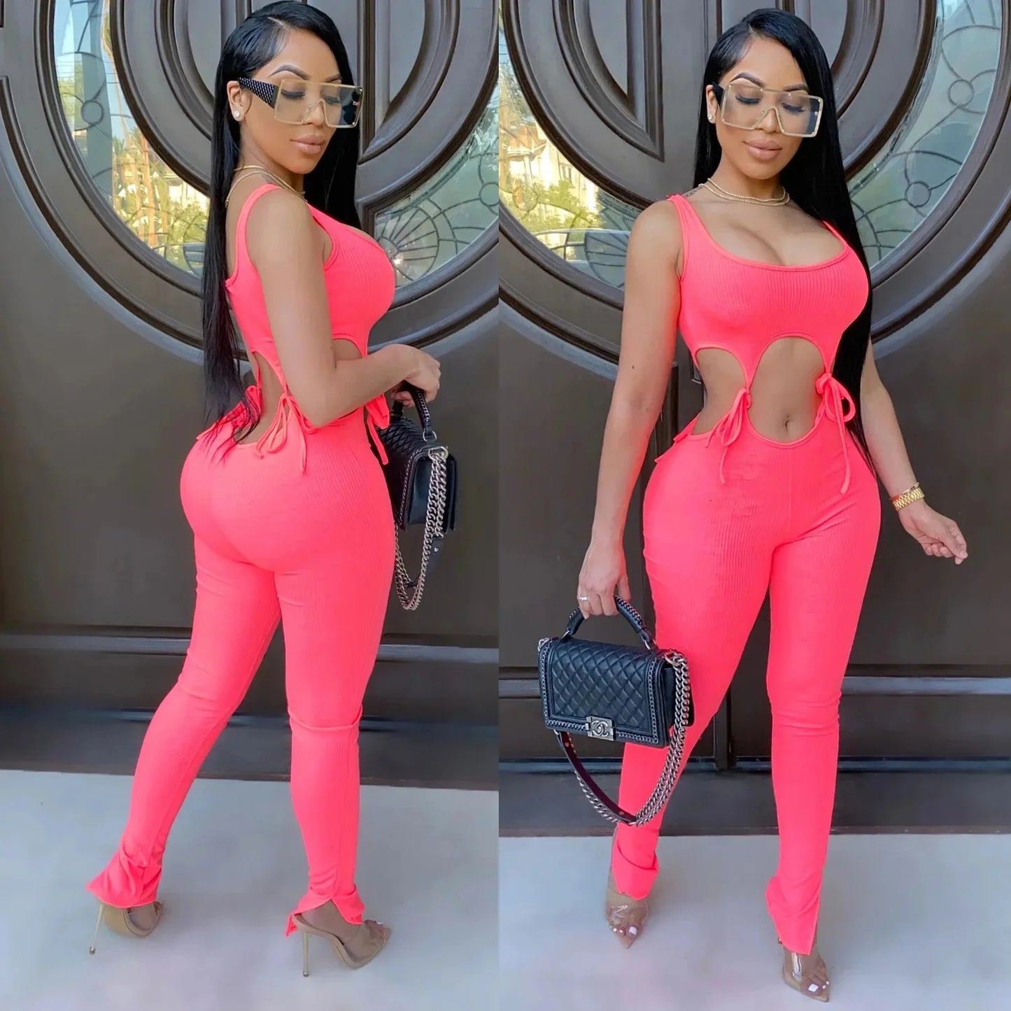 New Style Cross-Border CY11223 Amazon Ebay Fast Selling Wish European American Tied Sleeveless Jumpsuit Long Pants/Nine Point Se