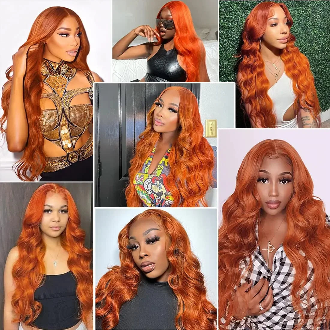 30 Inch Ginger Orange Body Wave Lace Frontal Wig HD 13x4 Lace Front Wig Glueless Lace Wigs Brazilians Human Hair For Black Women