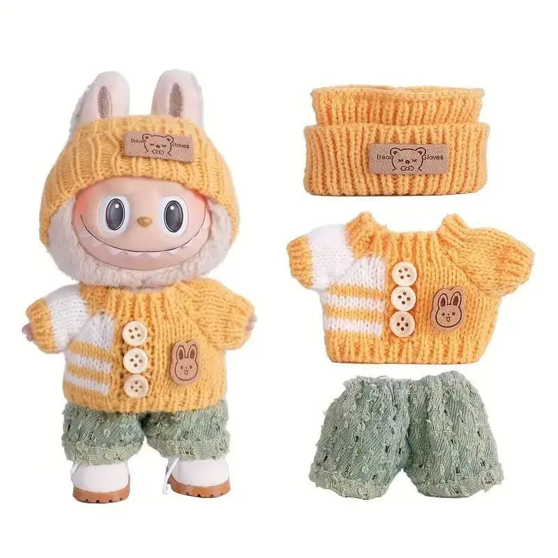 Mini Doll'S Clothes Outfit Accessories For Korea Kpop Exo Labubu Idol V1 V2 striped sweater autumn and winter clothes Clothing