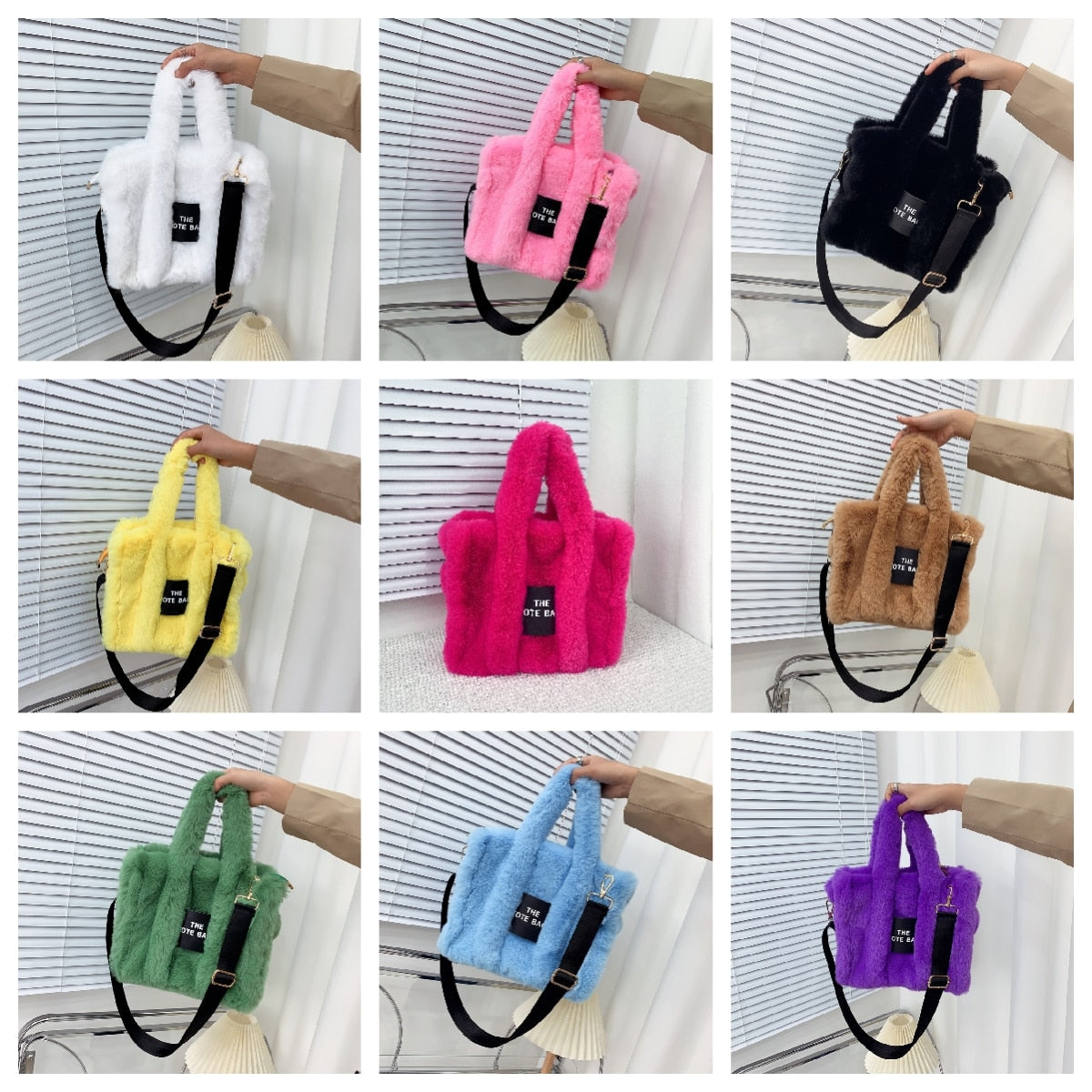 2022 Designer Faux Fur Tote Bag