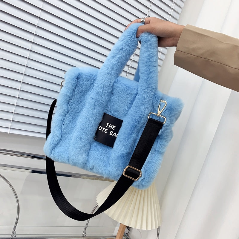 2022 Designer Faux Fur Tote Bag