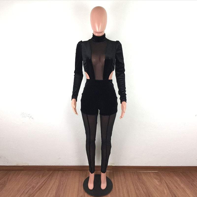 Sexy Full Sleeve Velvet Bodycon