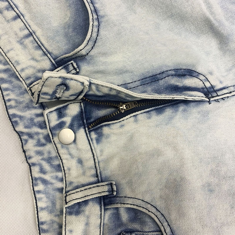 Men trendy street ripped jeans