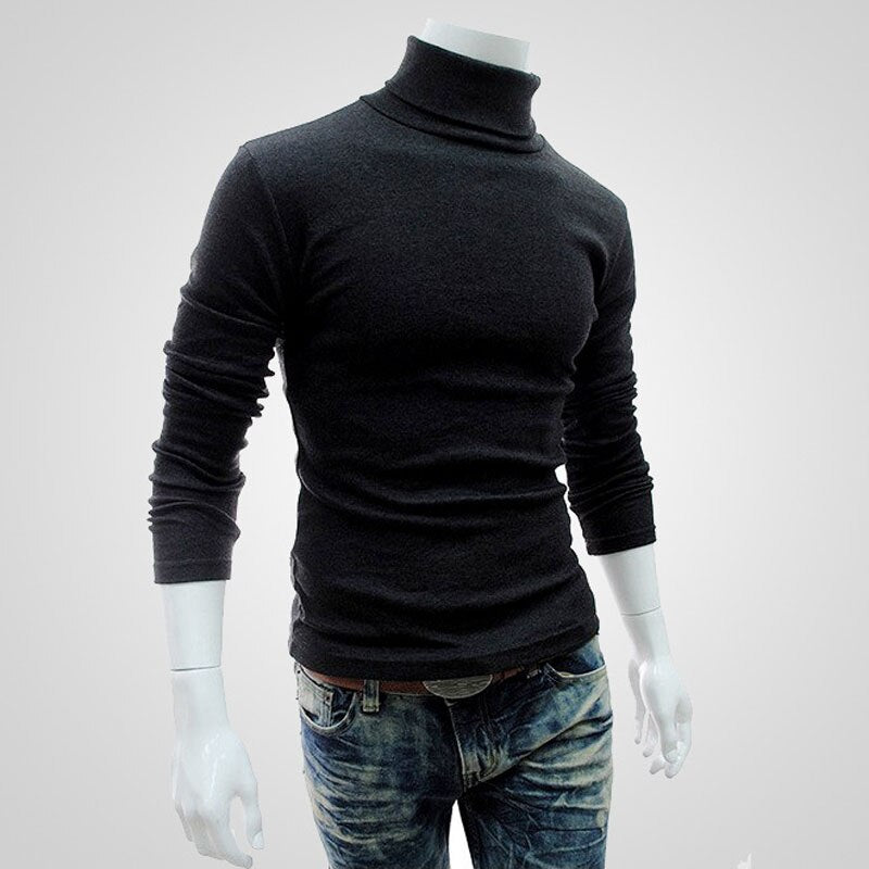 Mens SweaterTurtleneck Solid Color
