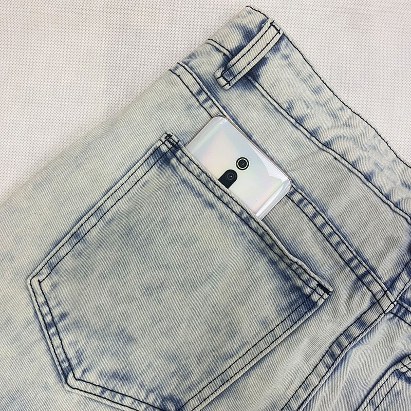 Men trendy street ripped jeans