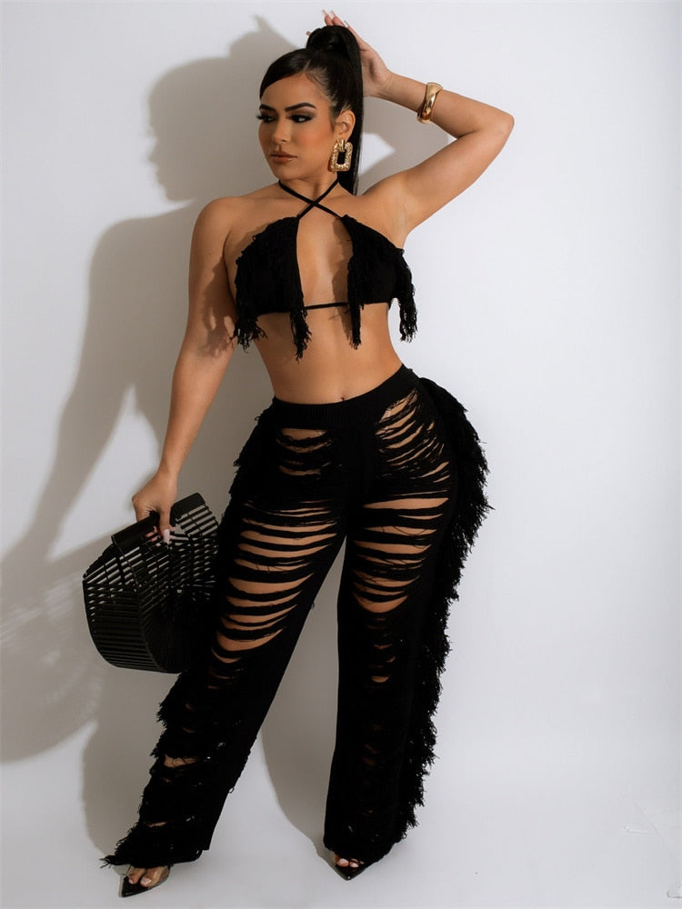 Sexy Women Knitted Set Two PIECE