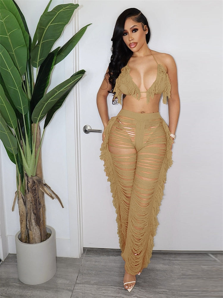 Sexy Women Knitted Set Two PIECE