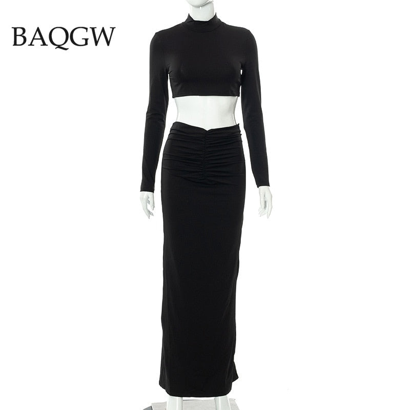 Elegant Long Sleeve Two Piece Dress Set