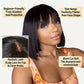 Straight Human Hair Wigs With Bangs Full Machine Made Wig Cheap Brazilian Hair Wigs Short Bob  Wigs 3x1 HD Lace Wigs