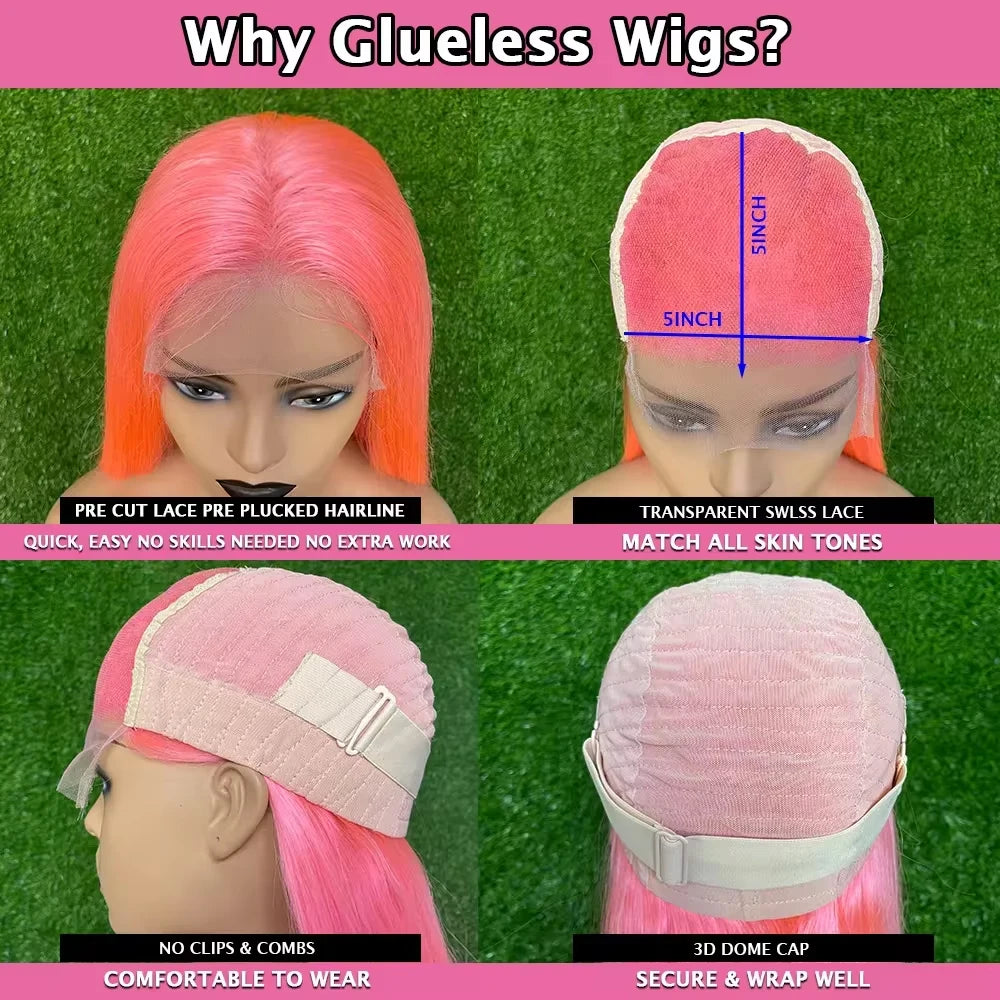 Blue Body Wave Lace Front Human Hair Wigs 13x4 HD Transparent Lace Frontal Wigs For Women Prepucked Lace Wigs Bleach Knots