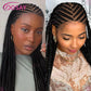 Synthetic Tribal Braided Wigs For Black Women 36" Full Lace Front Wig Braid African Hair Cornrow Braids Lace Wigs Braided Wigs