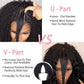 16-34Inch Kinky Straight U Part Wig Glueless Wig Human Hair Yaki Straight Ready To Wear Remy Hair Wigs V Part Wig No Lace Wigs