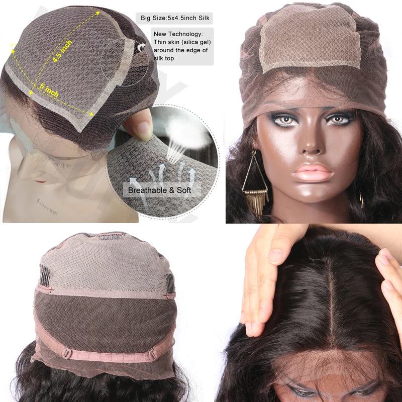 Brown Color Silk Base Full Lac Wig Short Wave Virgin Brazilian Human Hair 5x4.5 Silk Top Full Lace Wigs Pre Plucked