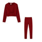 2023  New  AutumnWomen's Pure Color Sports Waist Suit Fashion Casual Two-piece Set