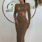 Hawthaw Women 2024 Spring Autumn Sexy Long Sleeve Party Club Hollow Out Bodycon White Long Dress Wholesale Items For Business