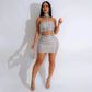 European American Women's Fashion Strapless Top Half-Skirt With Necklace Amazon Foreign Trade New Model