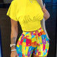 2022 Summer Women's Casual Fashionraglan Sleeve Tie Dye Top + Pants Two Piece Camo Pants Leopard Print Tow Piece Set Ladies Suit
