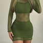 2025Sexy Hollow Out Lace Dress 3 Two Piece Set Women Fashion Crop Top And Skirt Outfits Autumn Winter Slim Mini Dress Suit White