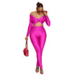 Sexy High-Waist Long-Sleeve One-Piece Suit GL6755 Hollow out Collar Knot Design Cross-Border Women's Fashion Crop Top Bottoms