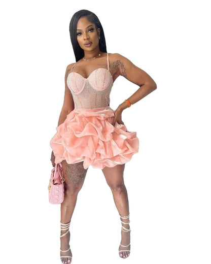 K2820 Sexy Slimming Diamond Stretch Tank Skirt Puff Skirt From China Perfect For Fashionable Women With Its Smooth Silhouette