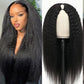 16-34Inch Kinky Straight U Part Wig Glueless Wig Human Hair Yaki Straight Ready To Wear Remy Hair Wigs V Part Wig No Lace Wigs