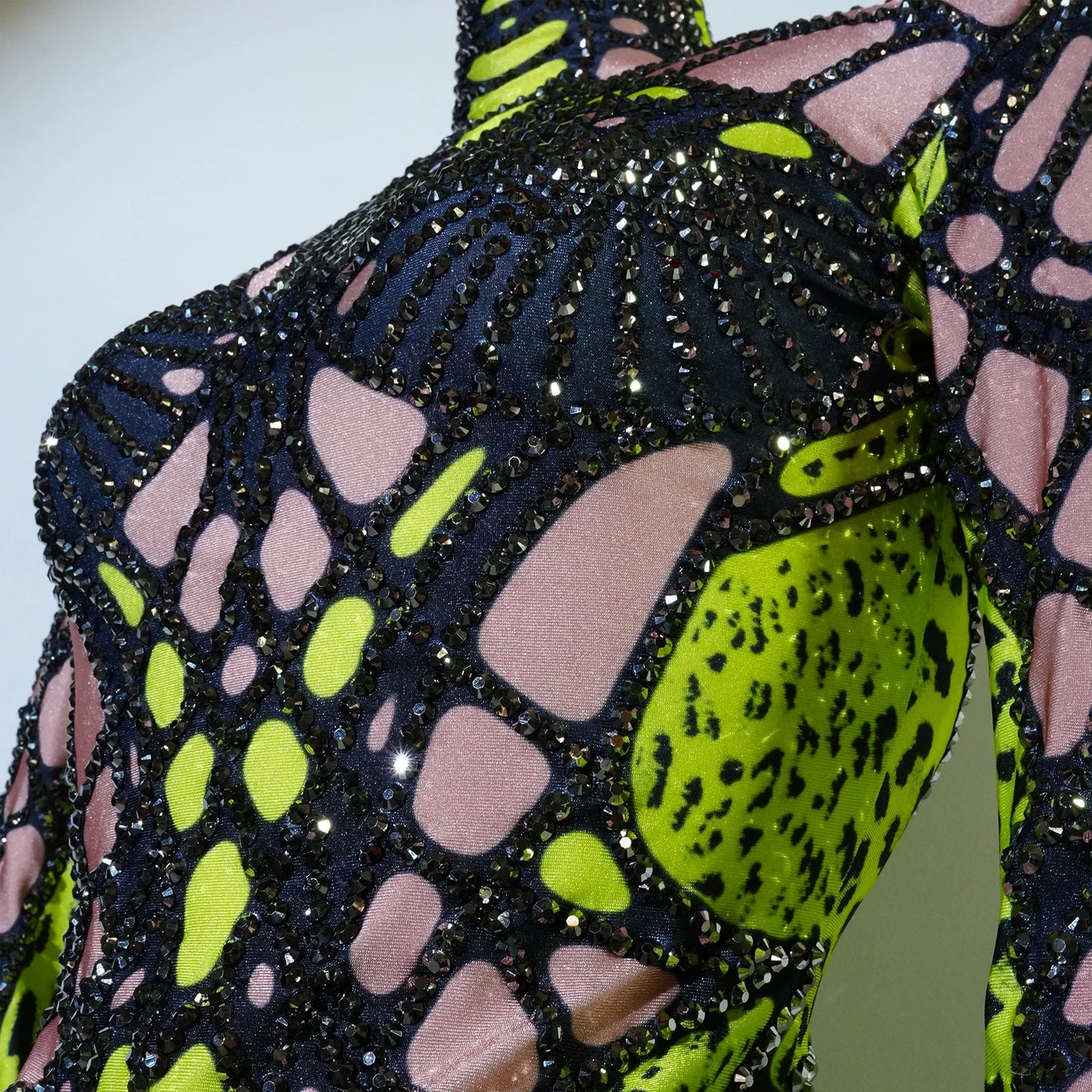 Sexy Stage Sparkly Rhinestones Bodysuit Green Dance Costume Party Bar Show Performance drag queen Outfit Cosplay Halloween pole