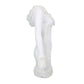 Women Plush Hem Splicing Frenulum V-neck Hooded Dress Winter Solid Color Long Sleeve Bodycon Dress for Female White