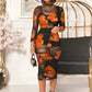 2024 Black Camisole Short Skirt Paired With Fashionable Floral Print Transparent Mesh Sexy Long Dress Three Piece Set For Women