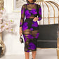 2024 Black Camisole Short Skirt Paired With Fashionable Floral Print Transparent Mesh Sexy Long Dress Three Piece Set For Women