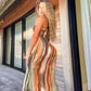Spring And Summer Dresses For Women Chest Wrap Printed Off Shoulder Bandage Slim Sexy Long Dress New Fashion Party Long Sleeve