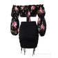 New Women's Clothing One-word Shoulder Strap Long-sleeved Top and Pleated Skirt Set for Women