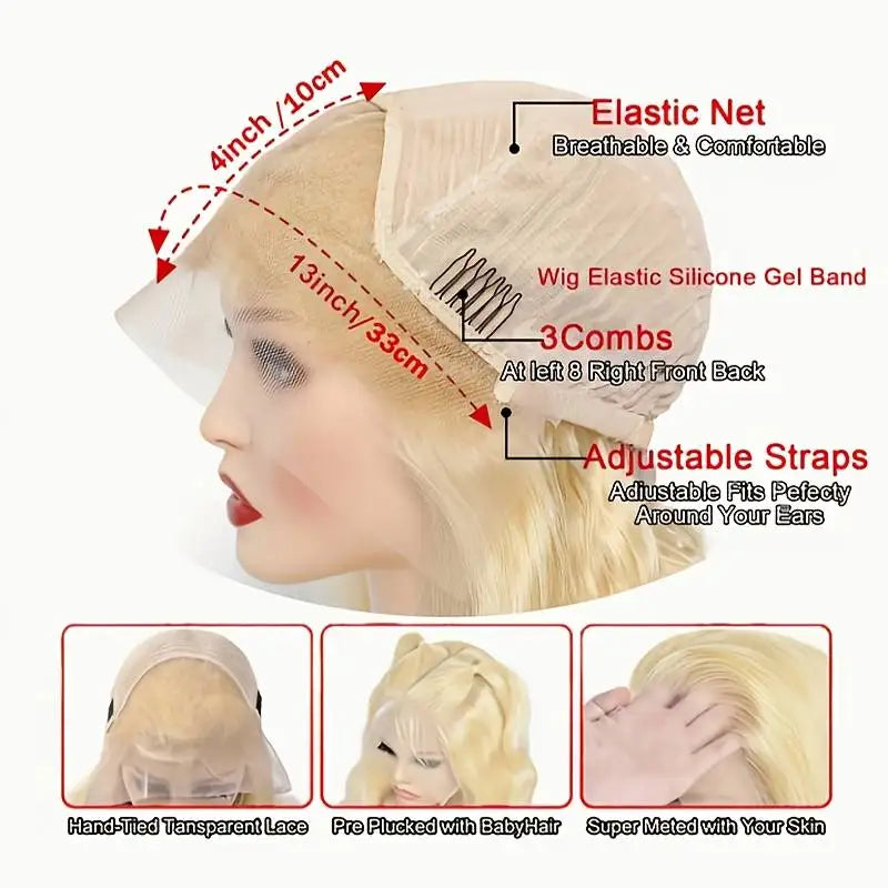 613 human hair wig 13x6 blonde straight wigs human hair 200 density 38 inch lace front wigs 13x4 HD lace wigs for women