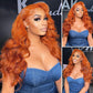30 Inch Ginger Orange Body Wave Lace Frontal Wig HD 13x4 Lace Front Wig Glueless Lace Wigs Brazilians Human Hair For Black Women