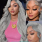 Grey Wigs 100% Raw Vietnamese Human Hair Wigs Body Wave Silver Lace Front Human Hair Wigs For Women Gray 13x6 HD Lace Wigs