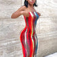 Spring And Summer Dresses For Women Chest Wrap Printed Off Shoulder Bandage Slim Sexy Long Dress New Fashion Party Long Sleeve