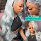 Grey Wigs 100% Raw Vietnamese Human Hair Wigs Body Wave Silver Lace Front Human Hair Wigs For Women Gray 13x6 HD Lace Wigs