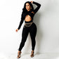 Sexy Women's Cross Strap Hollow out Jumpsuit Elegant Party High Waisted Jumpsuit Stretchy Bodysuits Long Sleeve Rompers