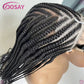 Synthetic Tribal Braided Wigs For Black Women 36" Full Lace Front Wig Braid African Hair Cornrow Braids Lace Wigs Braided Wigs