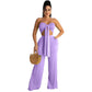 Fashionable Women's Casual Wrap Chest Two-Piece Set Belted Slimming Cross-Border Leisure Polyester Fiber Skirt Ensemble