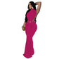 CM.YAYA Women O-neck High Split Ruched Stacked Bodycon Midi Maxi Dress 2024 Evening Party Club Vestidos Sexy Chic Long Dresses