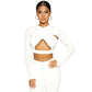 2021 Autumn New Women's Clothing Sexy Hollow Cross Solid Color Long Sleeve High-Waisted Tight Sports Casual Suit
