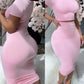 Womens Two Piece Sets Elegant Sexy Outfit Short Sleeve Top & High Waist Skirt Set New Fashion 2023 Summer Casual Female Suit