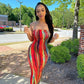 Spring And Summer Dresses For Women Chest Wrap Printed Off Shoulder Bandage Slim Sexy Long Dress New Fashion Party Long Sleeve