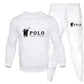 A two-piece set of men's round-neck pullover and jogging pants for autumn and winter fashion fitness outdoor casual sportswear