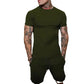 Men's T-shirt and shorts set, short-sleeved T-shirt and shorts set, two-piece set, beach sportswear