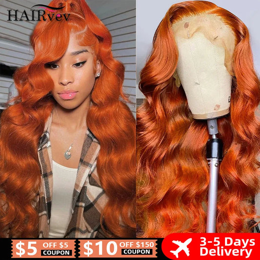 30 Inch Ginger Orange Body Wave Lace Frontal Wig HD 13x4 Lace Front Wig Glueless 13x6 Lace Wigs Brazilians Human Hair For Women