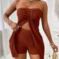 High-Rise Side Slit Shorts Co-Ord Set Adjustable Straps & Slimming Casual Style