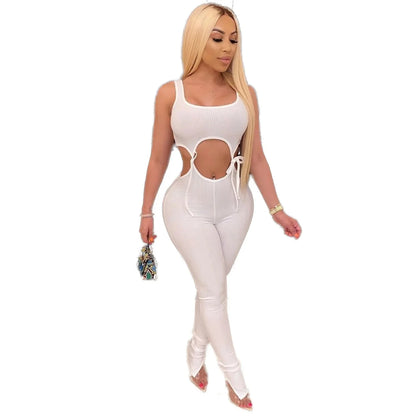 New Style Cross-Border CY11223 Amazon Ebay Fast Selling Wish European American Tied Sleeveless Jumpsuit Long Pants/Nine Point Se